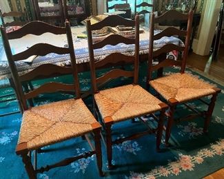 Set of 6 Stickley Rush Chairs, 18" to seat and 40" to back, beautiful condition