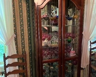 Beautiful 2 door glass front china cabinet, 82.5" x 33" x 13.5"