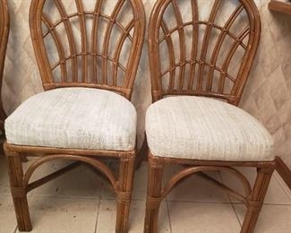 Quantity 4 rattan dining chairs