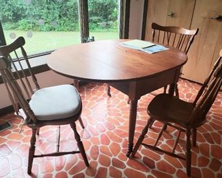 Maple table and 3 chairs