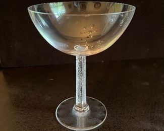 Signed Lalique France Phalsbourg 5-1/2" champagne/sherbet set of 8 glasses