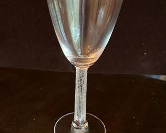 Signed Lalique France Phalsbourg 6-1/2" wine set of 8 glasses 