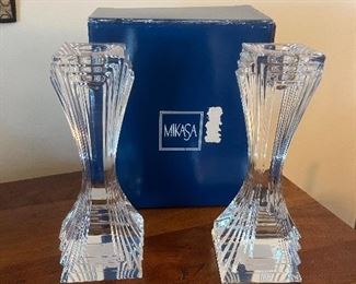 Mikasa crystal candleholders