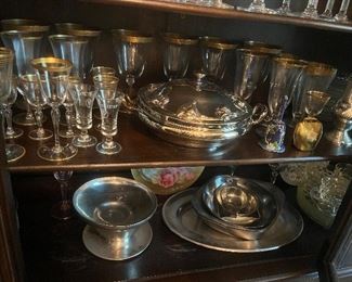 Gold rimmed barware