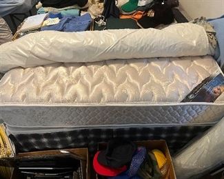 Full mattress, box spring and frame