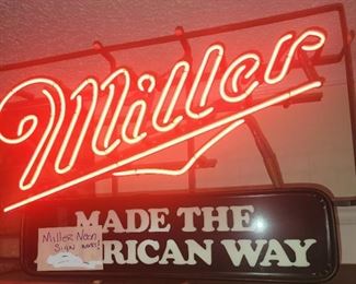Miller beer neon sign