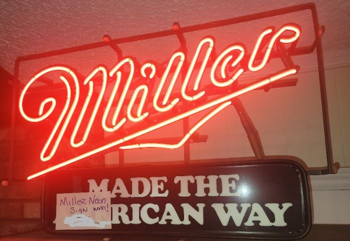 Miller beer neon sign
