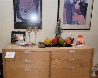 Dresser or buffet.  Made in Italy. Contemporary art prints