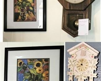 Museum prints, regulator clock, CooCoo clock
