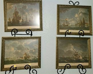Framed art: sailing ships