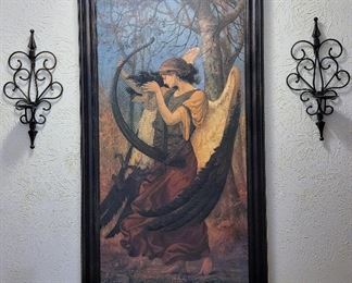 large ethereal angel framed art