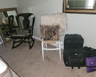 Hitchcock Rocker / Luggage / home decor