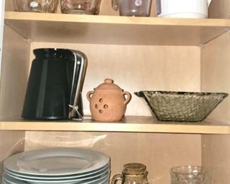 White plates, cooking supplies