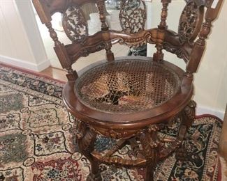 Orient corner chair. Rug