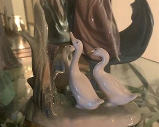 NAO BY LLADRO GROUP THREE GEESE DUCKS IN REEDS RETIRED MADE IN SPAIN

