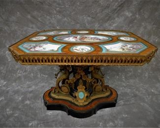 Napoleon III porcelain and gilt bronze table