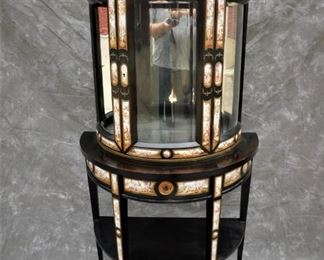 Viennese enameled vitrine cabinet