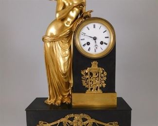French gilt bronze clock