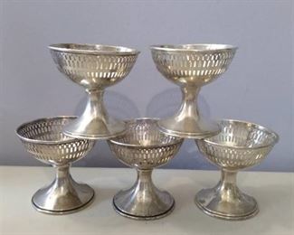 5 Sterling Dessert Dish Bases