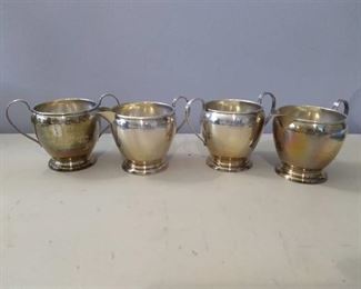 2 Pairs of Preisner Sterling Cream and Sugars