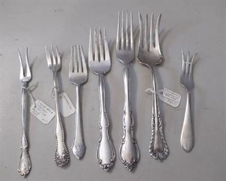 7 Antique Sterling Forks