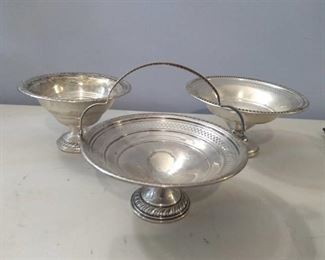 3 Weighted Sterling Candy/Nut Dishes