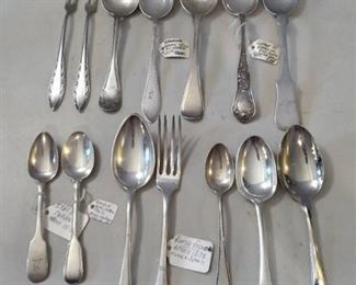 Antique English Silver Spoons and Forks