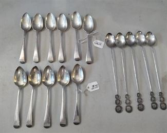16 Antique English Silver Spoons