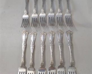 12 Wallace Sterling Dinner Forks - Berain