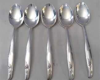 5 Gorham Sea Rose Sterling Spoons