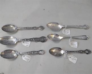 6 Sterling Souvenir Spoons