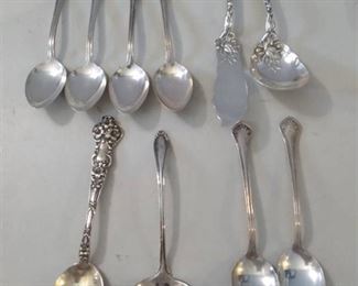 9 Sterling Spoons and 1 Knife