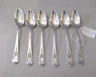 6 Whiting Sterling Teaspoons - Madam Jumel