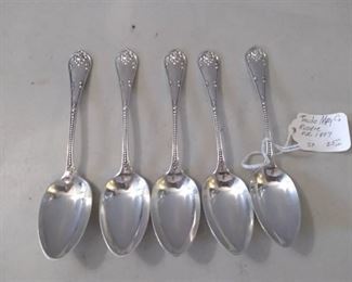 5 Towle Sterling Teaspoons- Rustic
