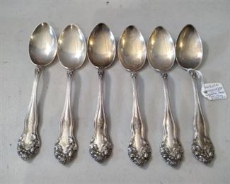 6 Antique Sterling Teaspoons