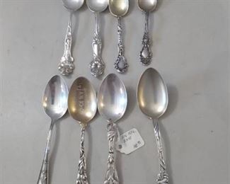 8 Antique Sterling Spoons