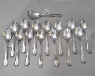 15 Reed and Barton Hepplewhite Sterling Spoons - Monogrammed Betty