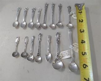 15 Antique Sterling Salt Spoons