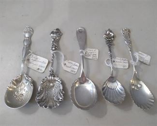 5 Sterling Sugar Spoons