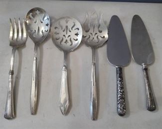 6 Sterling Handled Serving Utensils