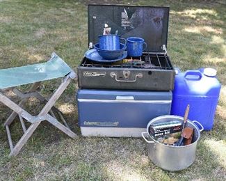lot of camping gear