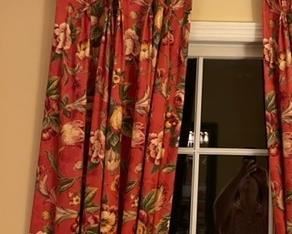 window treatment with rods - two sets each containing two panels 