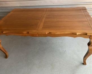 Ethan Allen French County dining room table-- 74 inches long with a 20" extender leaf selling as set with 6 matching chairs and buffet $1750 OBO