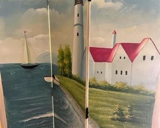 wooden triptich screen