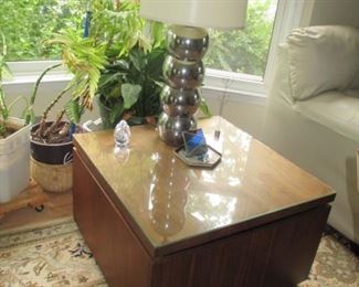 George Kovacs Style Chrome Orb Stacked Ball Table Lamps~ Mid-Century Modern End Tables