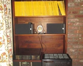 Mid-Century Modern Books Case with Storage Cabinet Vintage Electronics Yes National Geographies