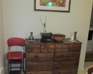 Vintage Step/Seat Stool 8 Drawer Chest