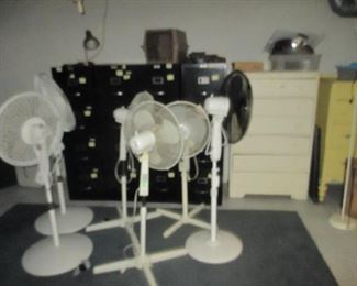 Many Floor Fans TO Choose From , File Cabinets and More