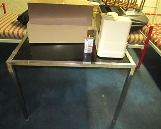 Chrome Mid-Century Smokey Top Accent Tables