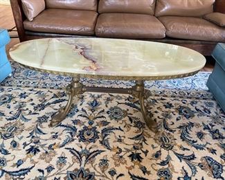 Onyx and bronze coffee table  